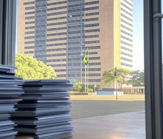 Edifício do Banco Central do Brasil em Brasília com elementos de inspeção em documentos sigilosos do Banco Master, determinado pelo TCU.