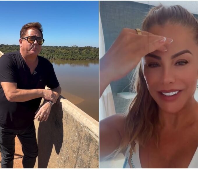 Leonardo liga para Poliana para dizer que aprendeu a usar pix, em Goiás — Foto: Reprodução/ Instagram Poliana Rocha