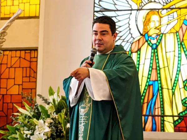 Ex-reitor do Santuário Basílica do Divino Pai Eterno, Padre Robson voltou a falar sobre seu afastamento de Trindade durante celebração em Mogi das Cruzes | Foto: Reprodução