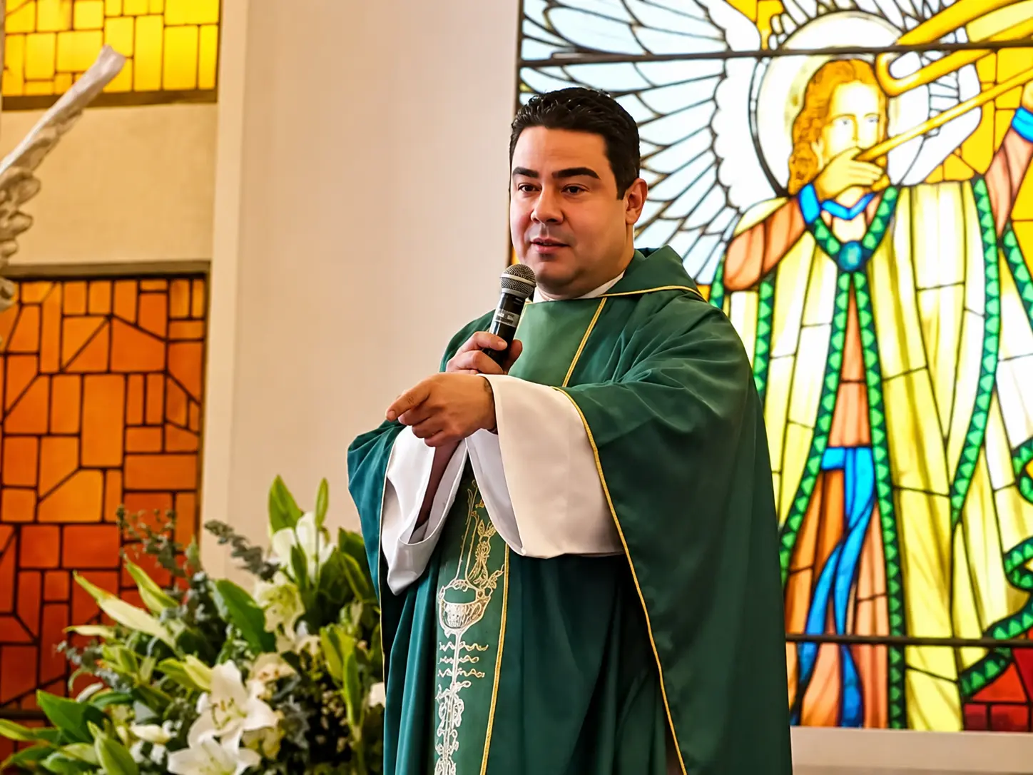 Ex-reitor do Santuário Basílica do Divino Pai Eterno, Padre Robson voltou a falar sobre seu afastamento de Trindade durante celebração em Mogi das Cruzes | Foto: Reprodução